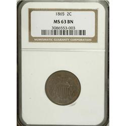 1865 2C Brown MS63 NGC