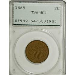 1865 2C Brown MS64 PCGS