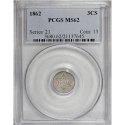 1862 3CS MS62 PCGS