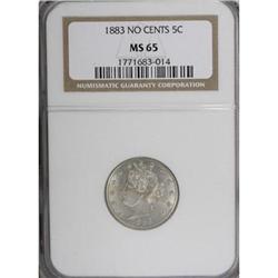 1883 5C No Cents MS65 NGC