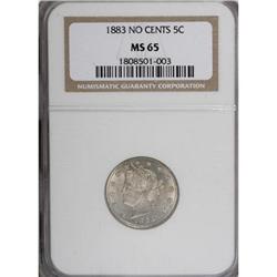 1883 5C No Cents MS65 NGC