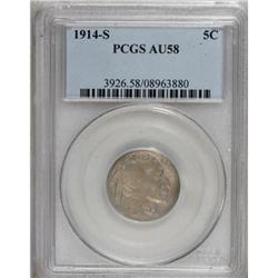 1914-S 5C AU58 PCGS