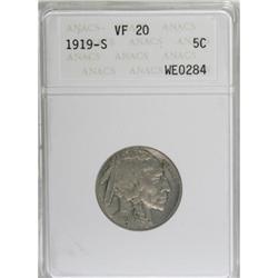 1919-S 5C VF20 ANACS