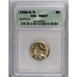 1938-D/D 5C Buffalo MS67 ICG