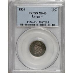 1834 10C Large 4 XF40 PCGS