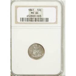 1861 10C MS64 NGC