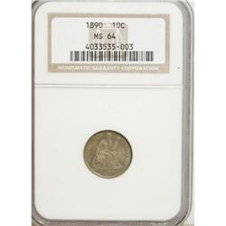 1890 10C MS64 NGC