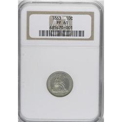 1863 10C PR61 NGC