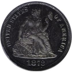 1873 10C No Arrows, Closed 3 PR64 NGC