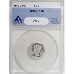 1916-D 10C AG3 ANACS