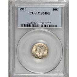 1920 10C Full Bands MS64 PCGS
