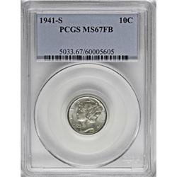 1941-S 10C Full Bands MS67 PCGS