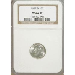 1959-D 10C Full Bands MS67 NGC