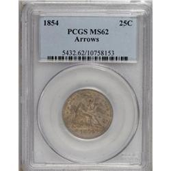 1854 25C Arrows MS62 PCGS