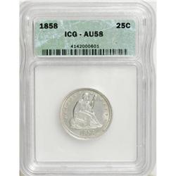 1858 25C AU58 ICG