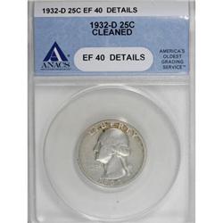 1932-D 25C XF40 ANACS