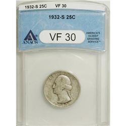 1932-S 25C VF30 ANACS