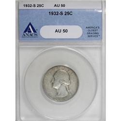 1932-S 25C AU50 ANACS