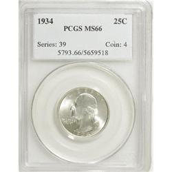 1934 25C Medium Motto MS66 PCGS