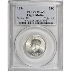1934 25C Light Motto MS65 PCGS