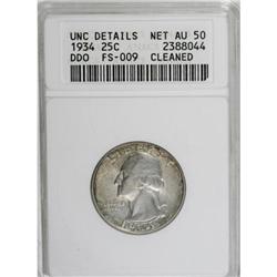 1934 25C Doubled Die Obverse AU50 ANACS