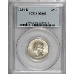 1934-D 25C Medium Motto MS63 PCGS