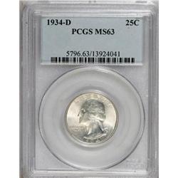 1934-D 25C Medium Motto MS63 PCGS