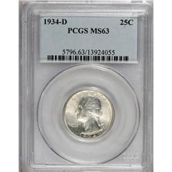 1934-D 25C Medium Motto MS63 PCGS
