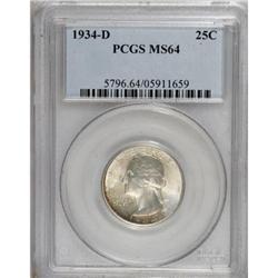 1934-D 25C Medium Motto MS64 PCGS