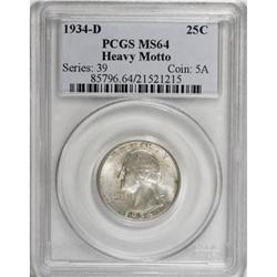 1934-D 25C Heavy Motto MS64 PCGS