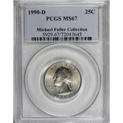 1990-D 25C MS67 PCGS