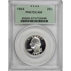 1954 25C Deep Cameo PR67 PCGS