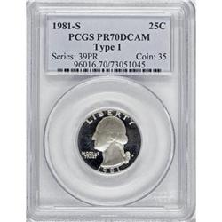 1981-S 25C Type One Deep Cameo PR70 PCGS