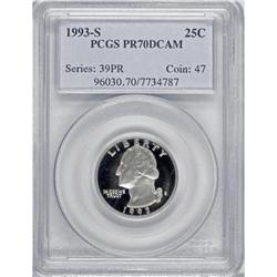1993-S 25C Clad Deep Cameo PR70 PCGS