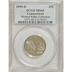1999-D 25C Connecticut MS68 PCGS