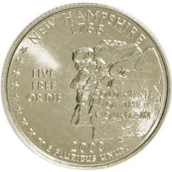 2000-D 25C New Hampshire MS68 PCGS