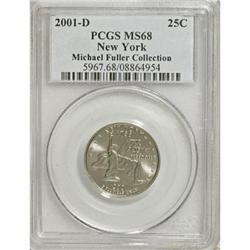 2001-D 25C New York MS68 PCGS