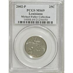 2002-P 25C Louisiana MS69 PCGS