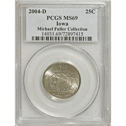 2004-D 25C Iowa MS69 PCGS