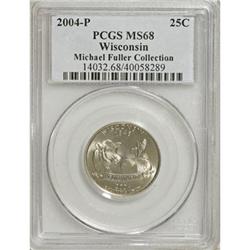 2004-P 25C Wisconsin MS68 PCGS