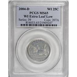 2004-D 25C Wisconsin Extra Leaf Low MS65 PCGS