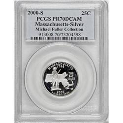 2000-S 25C Massachusetts Silver Deep Cameo PR70 PCGS