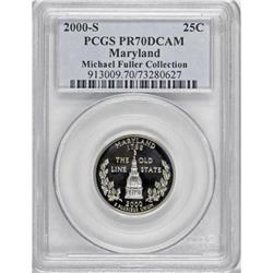 2000-S 25C Maryland Clad Deep Cameo PR70 PCGS