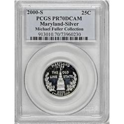 2000-S 25C Maryland Silver Deep Cameo PR70 PCGS