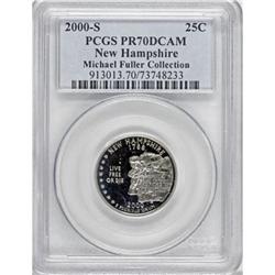 2000-S 25C New Hampshire Clad Deep Cameo PR70 PCGS