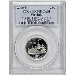2000-S 25C Virginia Clad Deep Cameo PR70 PCGS