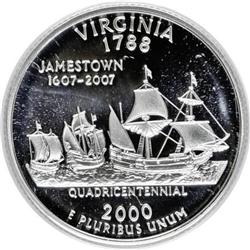 2000-S 25C Virginia Silver Deep Cameo PR70 PCGS