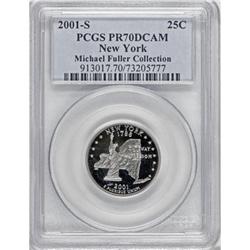 2001-S 25C New York Clad Deep Cameo PR70 PCGS