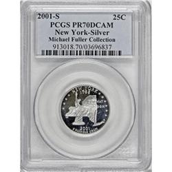 2001-S 25C New York Silver Deep Cameo PR70 PCGS