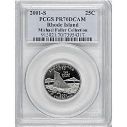 2001-S 25C Rhode Island Clad Deep Cameo PR70 PCGS
